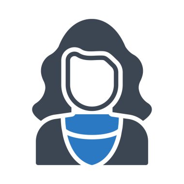 kadın glif renk vektör simgesi