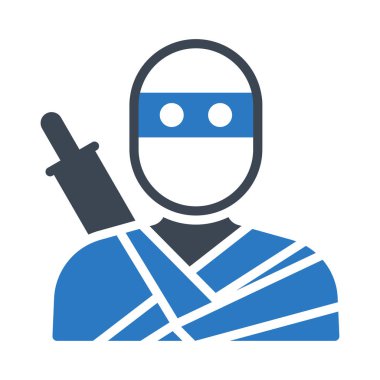 Ninja kabartma renk vektörü simgesi