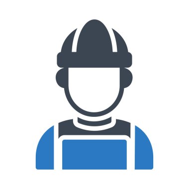 mühendis glyph renk vektör simgesi