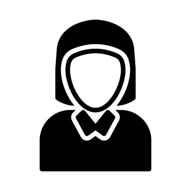 kadın glyph düz vektör simgesi