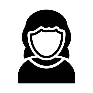 avatar glyph düz vektör simgesi