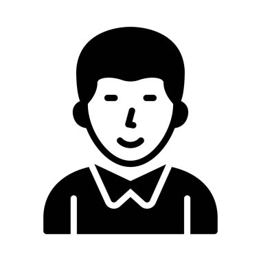 avatar glyph düz vektör simgesi