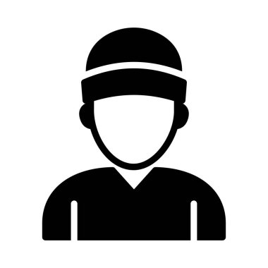 adam glyph düz vektör simgesi