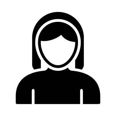 kadın glyph düz vektör simgesi