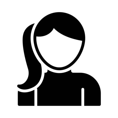 kadın glyph düz vektör simgesi