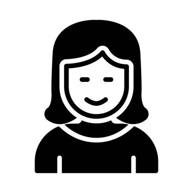 kadın glyph düz vektör simgesi