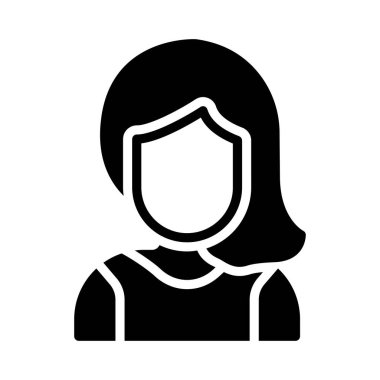 avatar glyph düz vektör simgesi