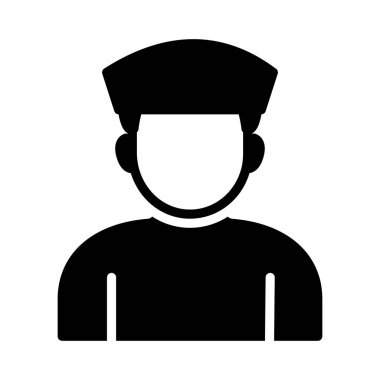 avatar glyph düz vektör simgesi