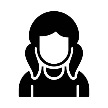 kadın glyph düz vektör simgesi