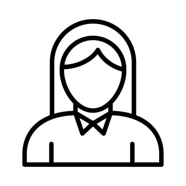 ince hat kız simge vektör