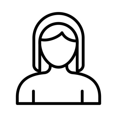 kadın ince çizgi vektör simgesi