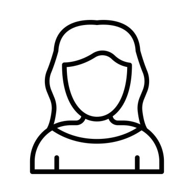 kadın ince çizgi vektör simgesi