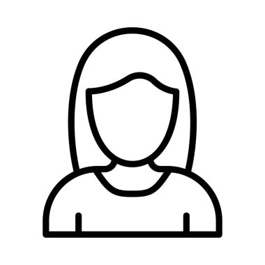 bayan ince çizgi vektör simgesi