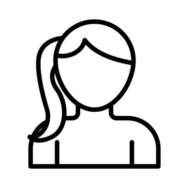 kadın ince çizgi vektör simgesi