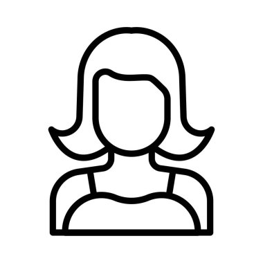 kadın ince çizgi vektör simgesi