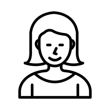 kadın ince çizgi vektör simgesi