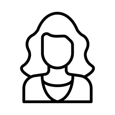 kadın ince çizgi vektör simgesi