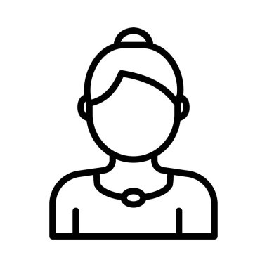 kadın ince çizgi vektör simgesi