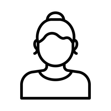 kadın ince çizgi vektör simgesi