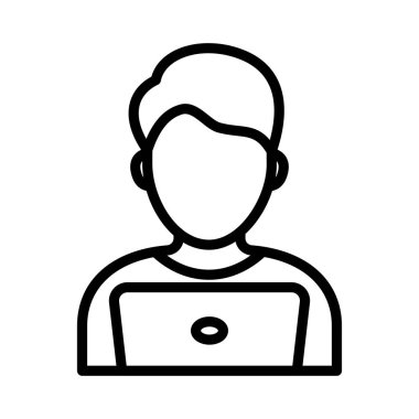 Çalışan İnce Satır Vektörü Simgesi