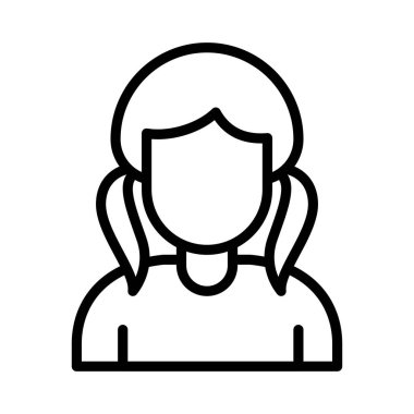 kadın ince çizgi vektör simgesi