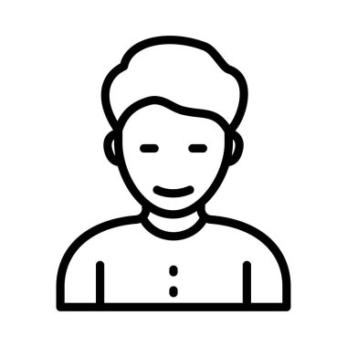 boy ince çizgi vektör simgesi