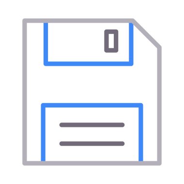 diskette renk çizgisi vektör simgesi