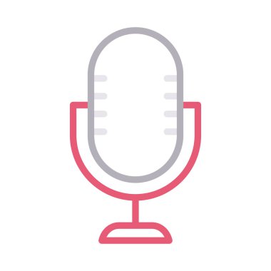 mikrofon renk çizgisi vektör simgesi