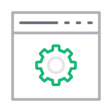web sayfası renkli çizgi vektör simgesi