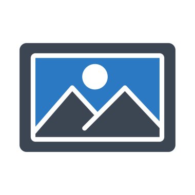 Fotoğraf glif renk vektör simge