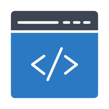 web sayfası glyph renkli vektör simgesi