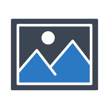 Fotoğraf glif renk vektör simge