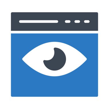 web sayfası glyph renkli vektör simgesi