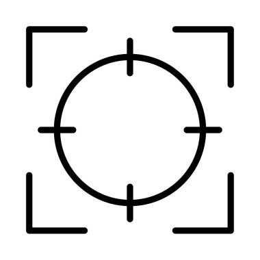 odak glyph düz vektör simgesi