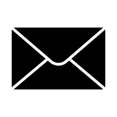 Mesaj glif düz vektör simge