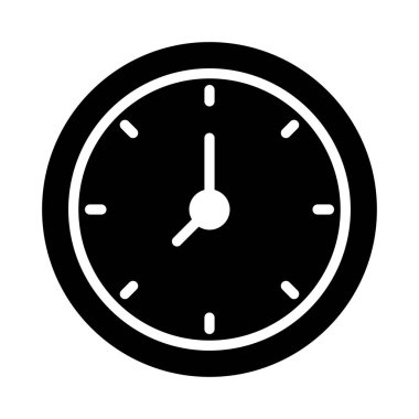 düz saat glif simge vektör