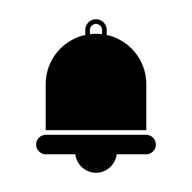 düz alarm glif simge vektör