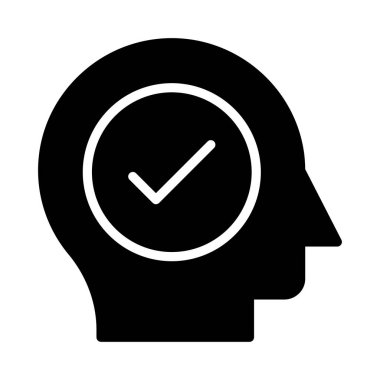 glyph düz vektör simgesini kontrol edin