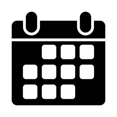 Tarih glif düz vektör simgesi