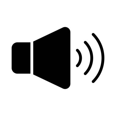 düz hoparlör glif simge vektör