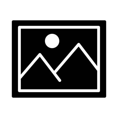 Fotoğraf glif düz vektör simge