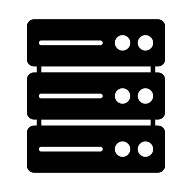 veritabanı glyph düz vektör simgesi