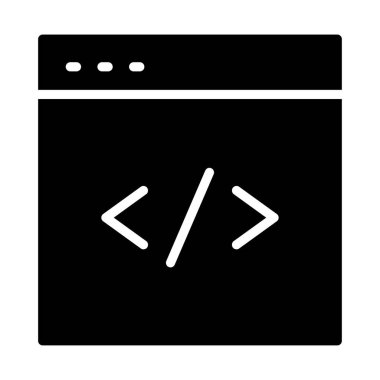 kodlama glyph düz vektör simgesi