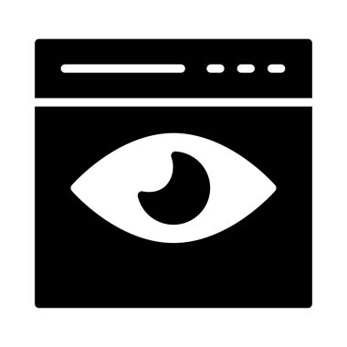 web sayfası glyph düz vektör simgesi