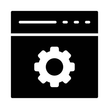 web sayfası glyph düz vektör simgesi