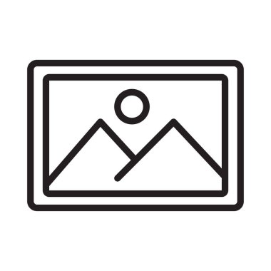 Fotoğraf ince çizgi vektör simgesi