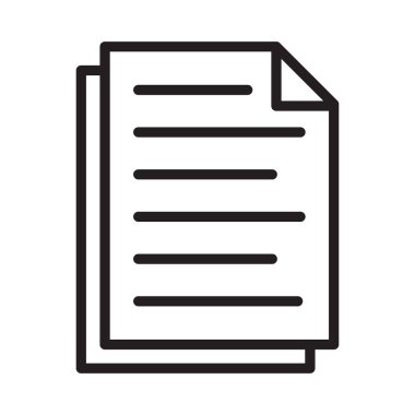 Belge ince çizgi vektör simgesi