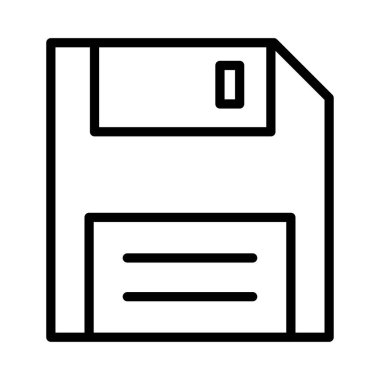 disket ince çizgi vektör simgesi