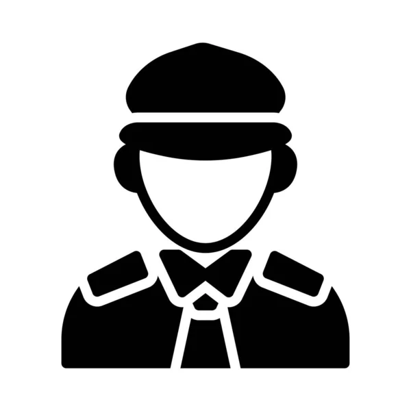 Officer Glyphen Flache Vektorsymbol — Stockvektor