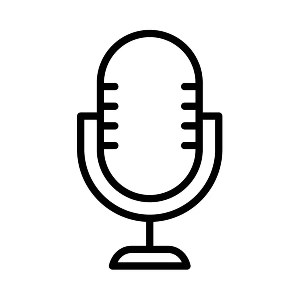 Microphone Thin Line Vector Icon — 图库矢量图片